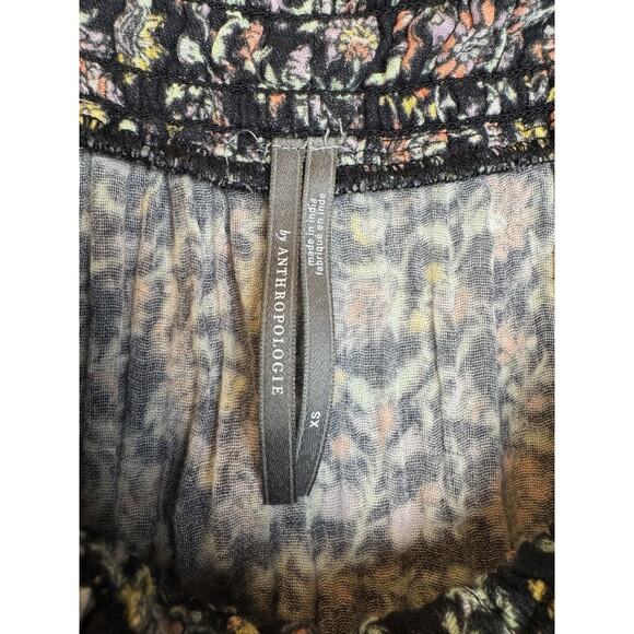 Anthropologie Floral‎ Off-The-Shoulder Mini Dress Buttondown Smocked Printed XS - Picture 4 of 10